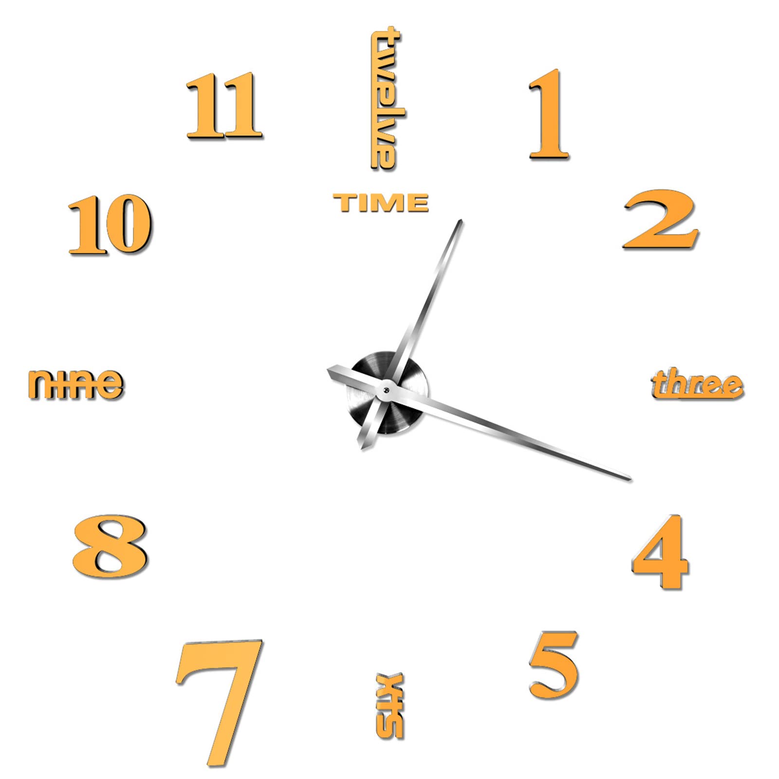 AMbAYZ Silent Wall Clock, DIY Wall Clock Without Mirror Surface Sticker, Interior Decoration Wall Clock, Decorative Round Wall Clocks for The Desktop,Gold