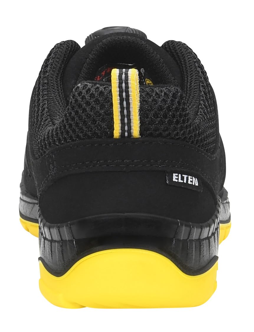 ELTEN Berufsschuh Maddox BOA Black-Yellow Low ESD O1, Damen und Herren, Textil, leicht, sportlich, Schwarz/Gelb 38, Schwarz|Gelb