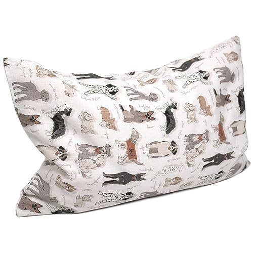 Zirbenkissen 30x20cm Bio-Baumwolle 'Liebe Hunde' + Bio-Inlett - 100% naturrein. Duftkissen mit Zirbenspäne