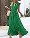 BTFBM Boho Dresses for Women 2026 Spring Fashion Cap Sleeve Swiss Dot Flowy Ruffle Beach Wedding Cocktail Maxi Dress(Green, Large)