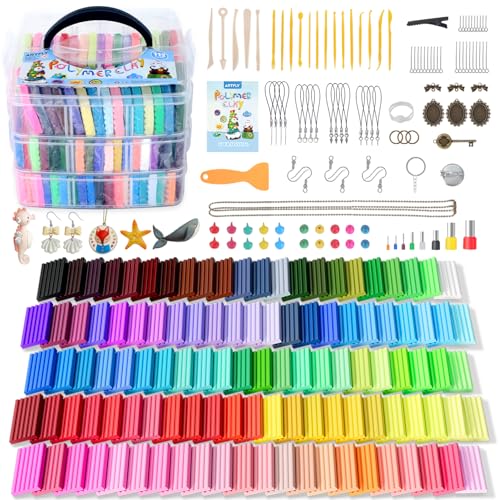 ARTFLY Pâte Polymère, 112 Couleurs Pâte Polymère,Sûr et Non Toxique, Cuisson au four Pate a Modeler DIY Clay Kit avec Outils de Modelage et Accessoires,...