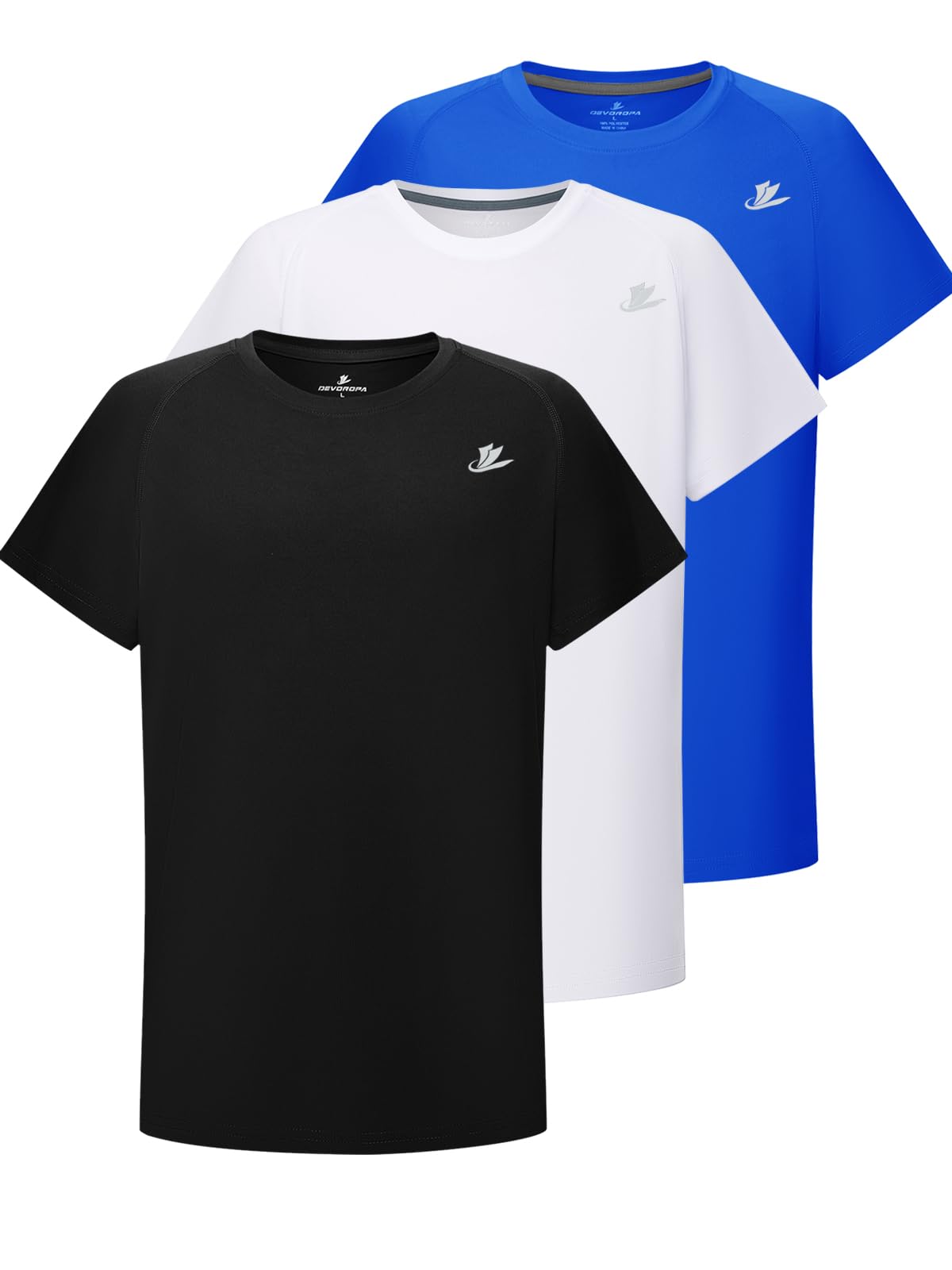 DEVOROPA Youth Boys Compression Shirt Long/Short Sleeve Football Baseball Undershirt Quick Dry Kids Sports Baselayer Crewneck