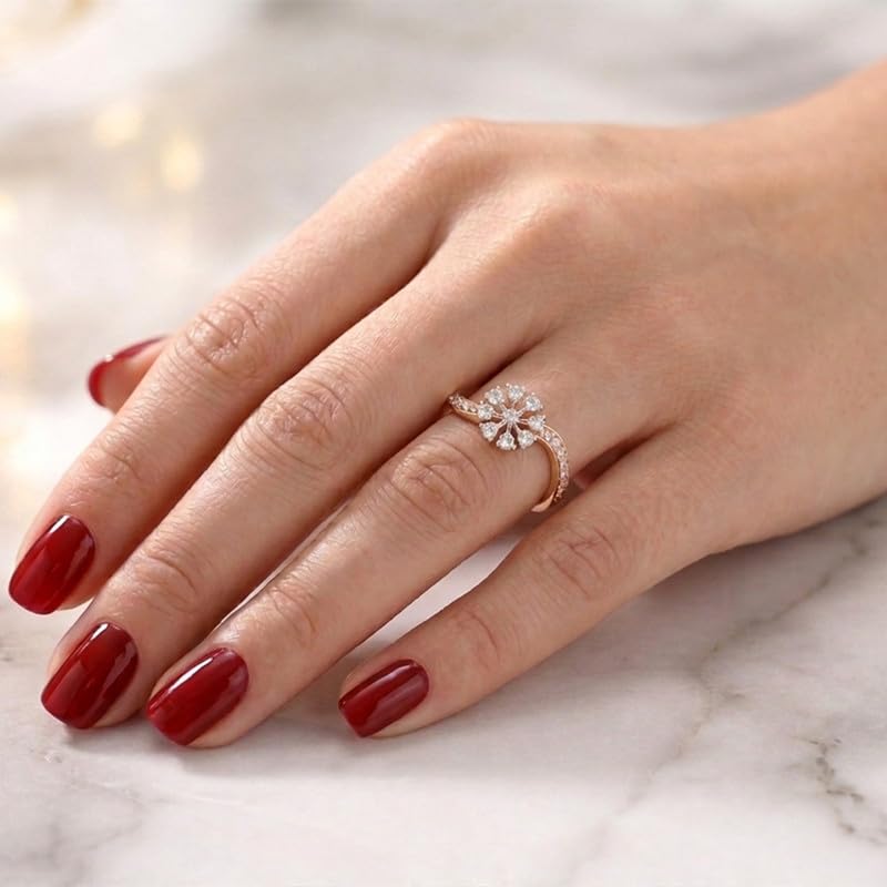 Image of DISHIS 18k(750) /14K(585) Rose Gold Diamond Ring for Women
