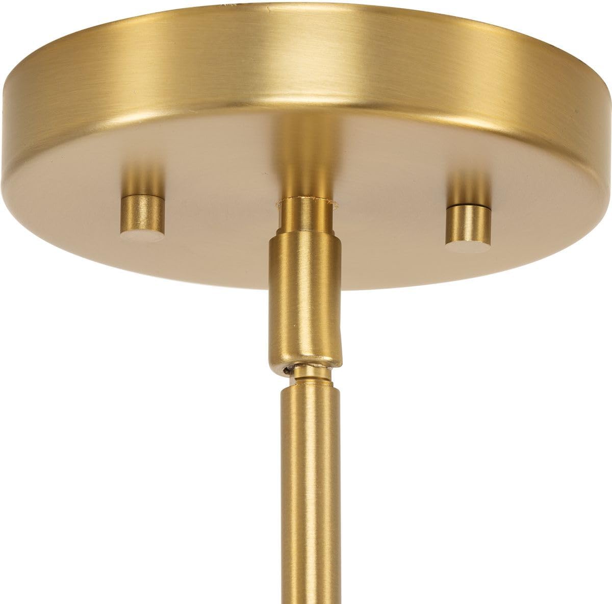 Progress Lighting P400326-109 Atwell Collection 40 in. Four-Light Brushed Bronze Mid-Century Modern Island Light with Clear Glass Shade