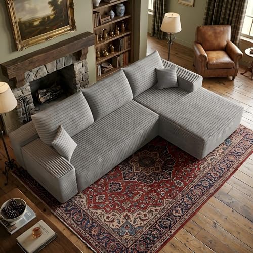 Image of 107 inch Cloud Sectional Sofa Boneless Couches with Chase