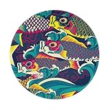 マウスパッド こいのぼり 鯉のぼり ゲーミングマウスパッド 円型 丸型 小型 滑り止め おしゃれ かわいい 人気 ノートパソコン オフィス用