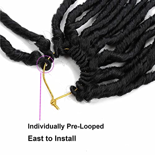 FANWYFYU New Faux Locs Crochet Hair With Deep Curly Ends 30 Inch 6Packs Black Goddess Soft Locs Synthetic Braids Prelooped Dreadlock Hair Extensions ((1B) - Image 4