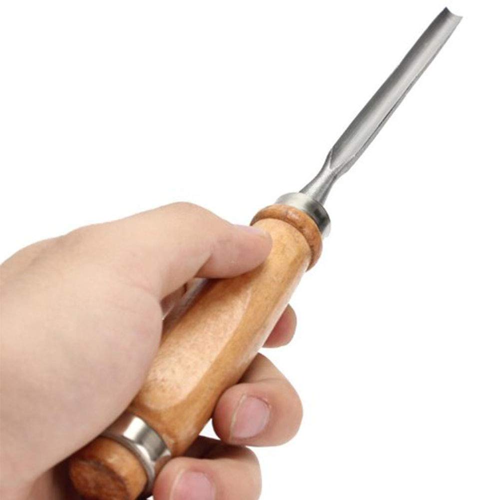 Scalpello per Lavorazione del Legno Scalpello per Legno Scalpello semicircolare Attrezzi per Lavorazione del Legno, Lama in Acciaio al Carbonio Manico in Legno Durev