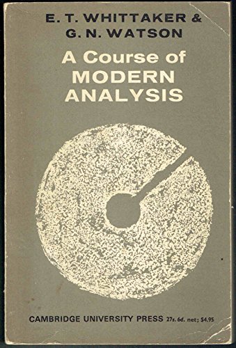 Course of Modern Analysis 4TH Edition B0089JWFDE Book Cover