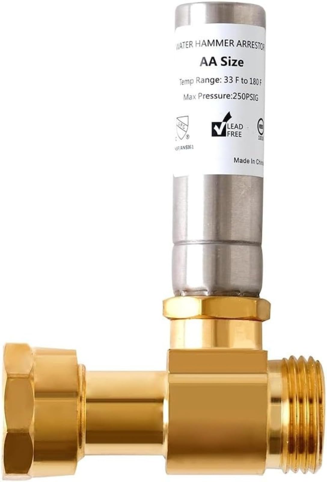 1/2 Stück Wasserschlagdämpfer aus Messing, Wasserhahnschlag-Dämpfer für Waschmaschine, US 3/4" NH Gewinde, Geräuschreduzierung