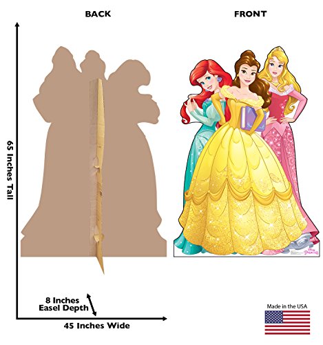 Image of Cardboard People Ariel, Belle & Aurora Life Size Cardboard Cutout Standup - Disney Princess Friendship Adventures