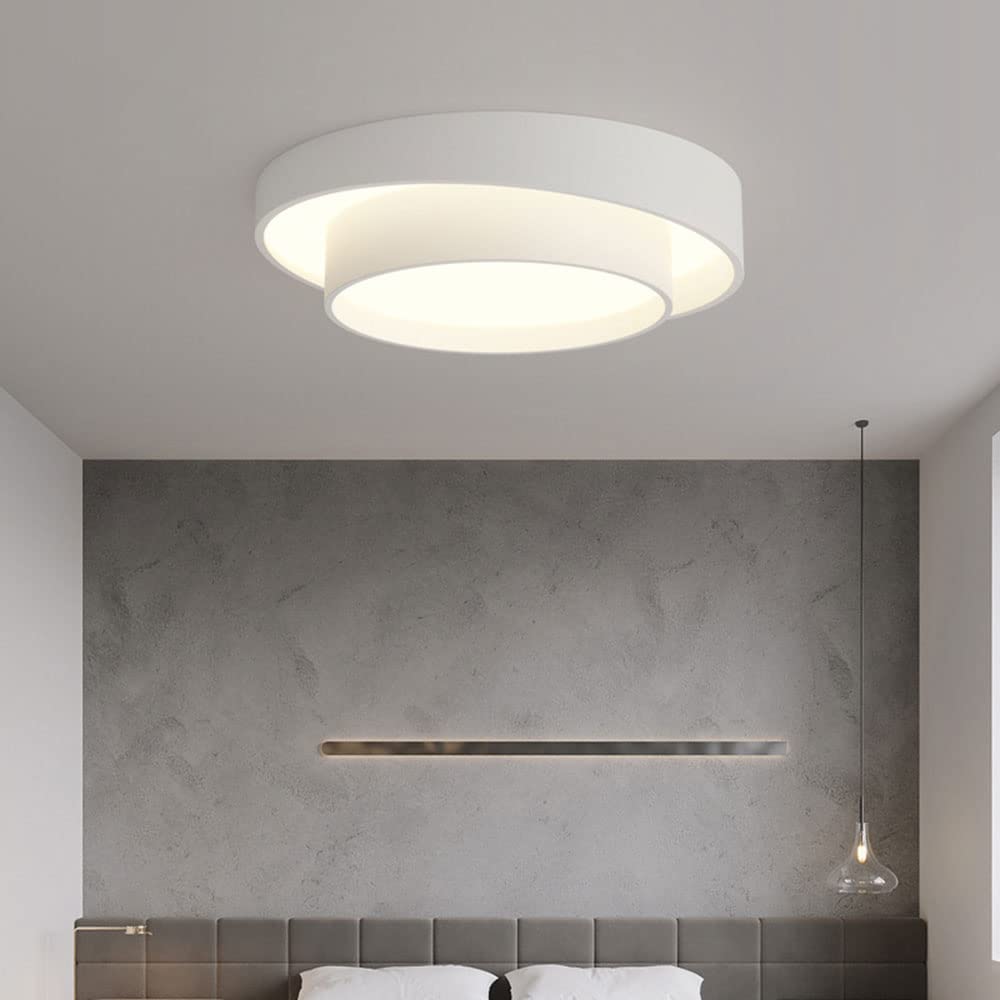 Lampy wiszące, nowoczesna lampa sufitowa LED do wnętrz, okrągła, niski profil, zbliżona do minimalistycznej lampy nordyckiej, 3 zmienne kolory Ø40 cm do salonu, przedpokoju, domowego biura, weranda,