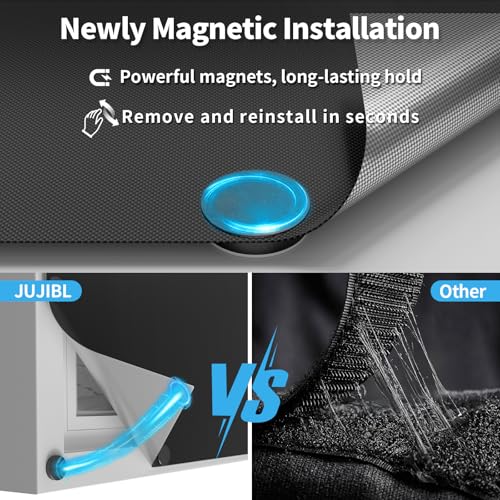 JUJIBL Magnetic Blackout Window Cover, 100% Blackout Shades for Bedroom No Drill Black Out Window Blind Temporary Shades for Nursery Removable Black Out Curtains for RV, Media Room 57x118 inch by JUJIBL - Image 4