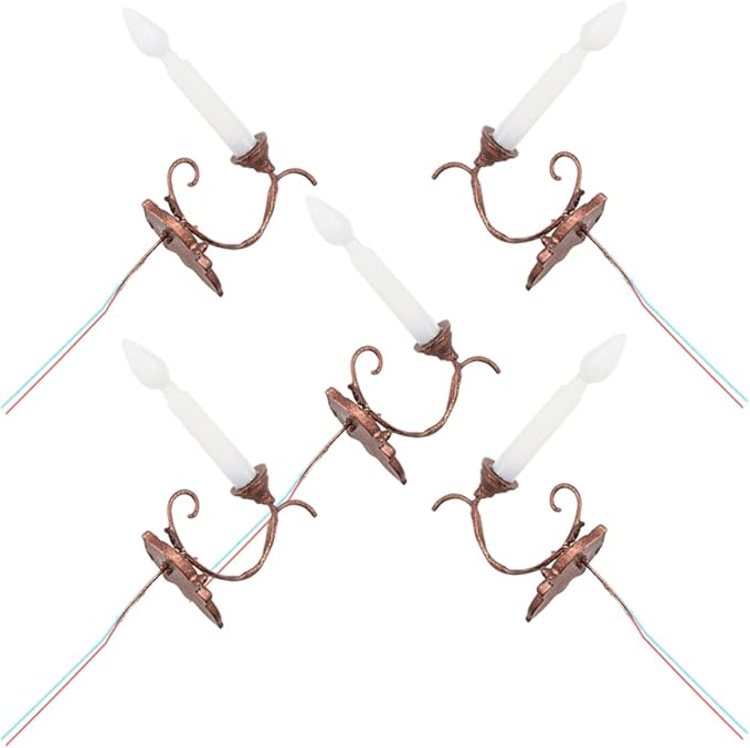 CIMAXIC 5 Miniatuur Wandlampen voor Huizen Decoratieve Mini Landschapsverlichting voor Sandtafel Diy Mini Huis Scènes Compacte Eenvoudige Installatie