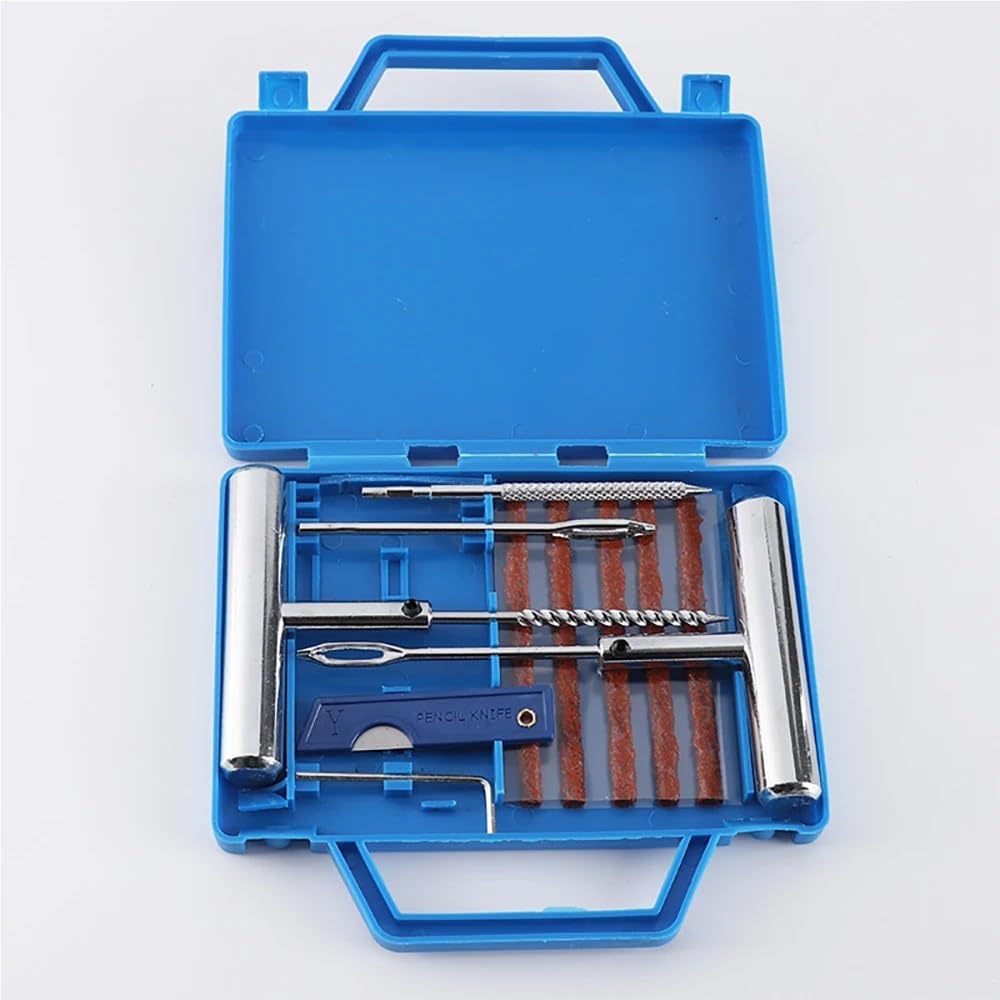Kit de reparación de neumáticos for trabajo pesado, sin cámara, for coche, furgoneta, motocicleta, pinchazos, kit de reparación profesional, juego de reparación de neumáticos de emergencia(Type A Set(