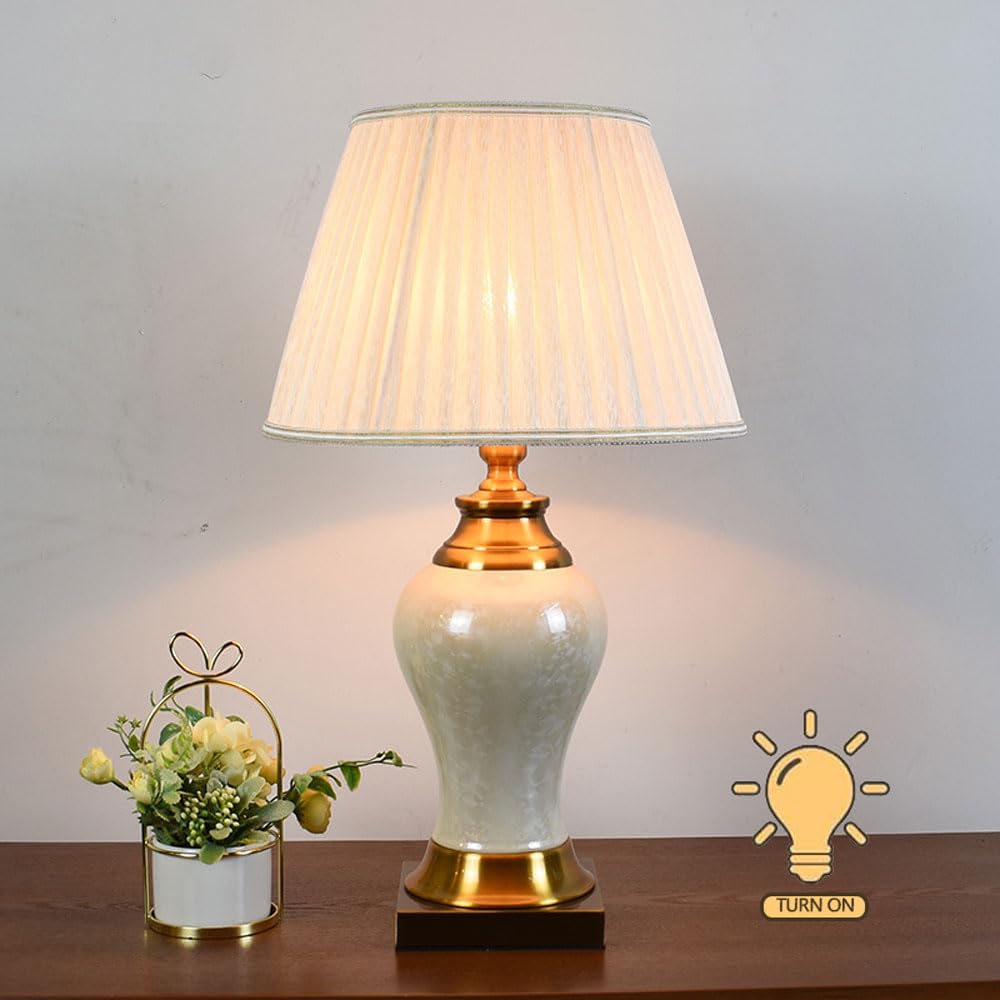 22-Calowy Stolik W Stylu Chinoiserie, Klasyczna Lampa Stołowa W Stylu Rustykalnym, Prosta Ceramiczna Lampa Biurkowa Do Sypialni, Salonu, Biura, Biblioteki Studenckiej,