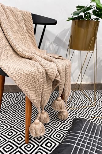 Image of Super Soft & Breathable Throw - Classy Throw Suitable for Home Couch Sofa Bed Decor /Skin Friendly /All Season Throws (Color-Beige)