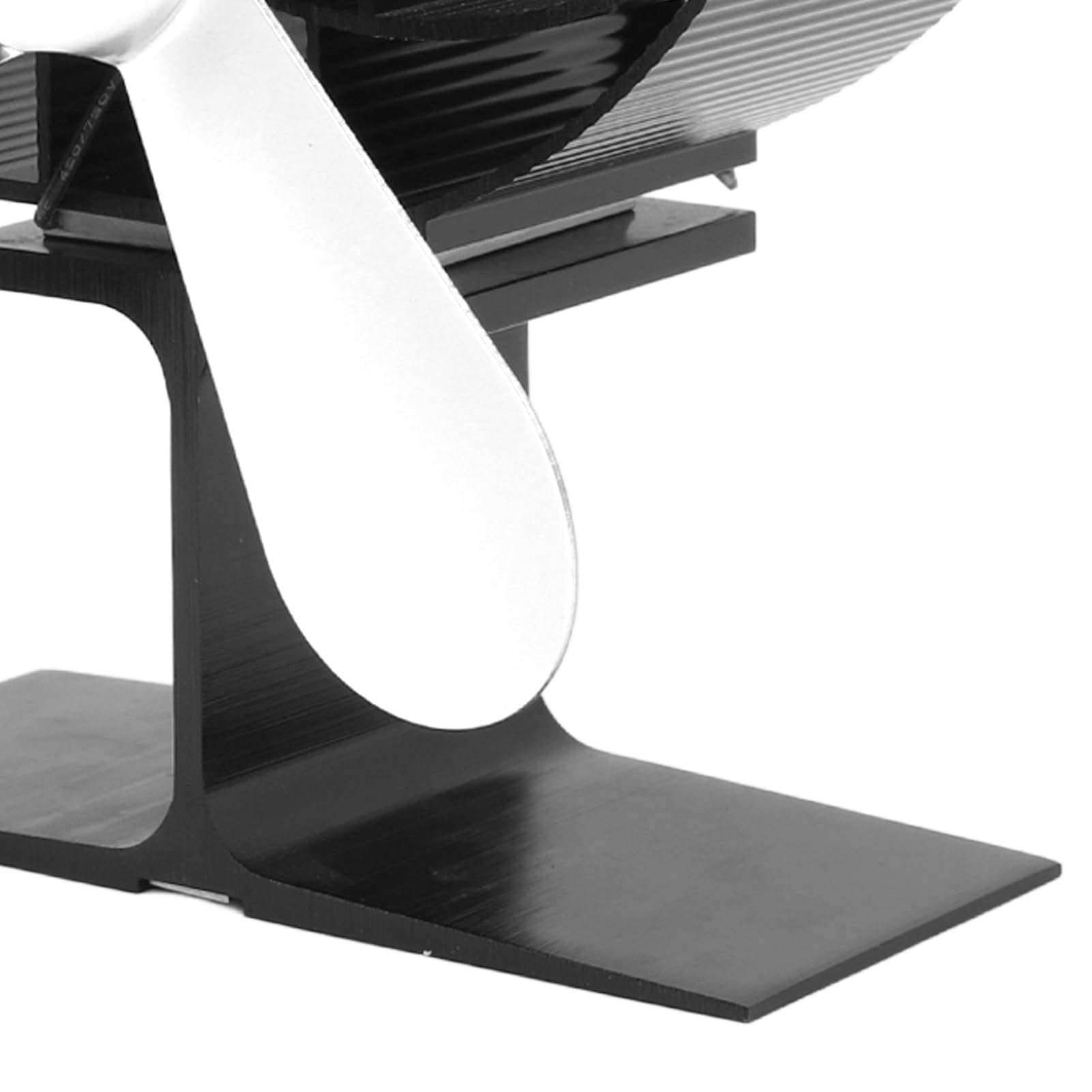 WINH Ventilatore per stufa a legna a 5 pale, in lega di alluminio, a risparmio energetico, ventilatore per la casa, alimentato a calore, per pesca sostenibile sul ghiaccio all'aperto (argento)