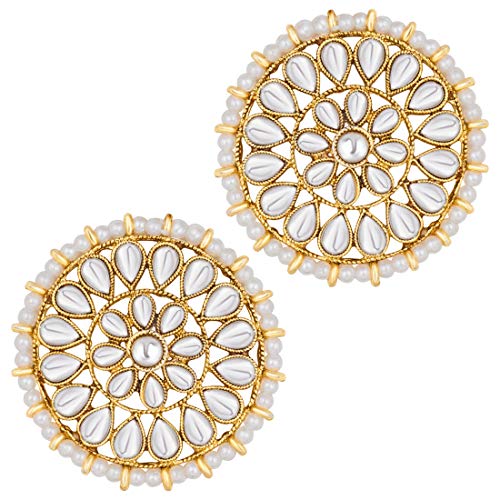 Aheli Gold Tone Round Shape Drop Dangle Jhumki Earrings Indian Ethnic Wedding Party Fashion Jewelry Gift for Women