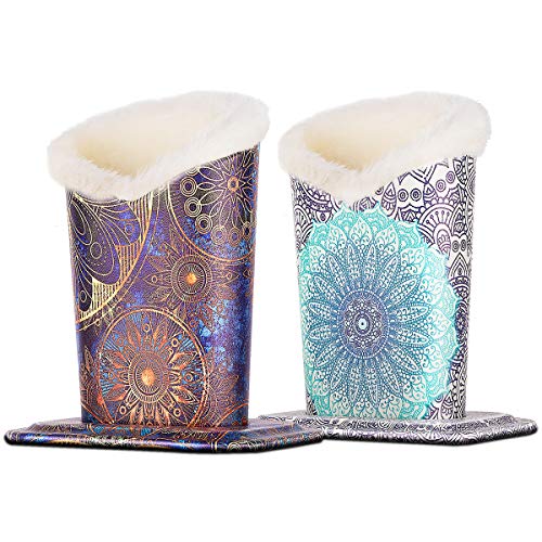 Image of 2 Pcs a Set, Plush Lined Eyeglasses Holder Stand Case Protective Glasses Case for Desks