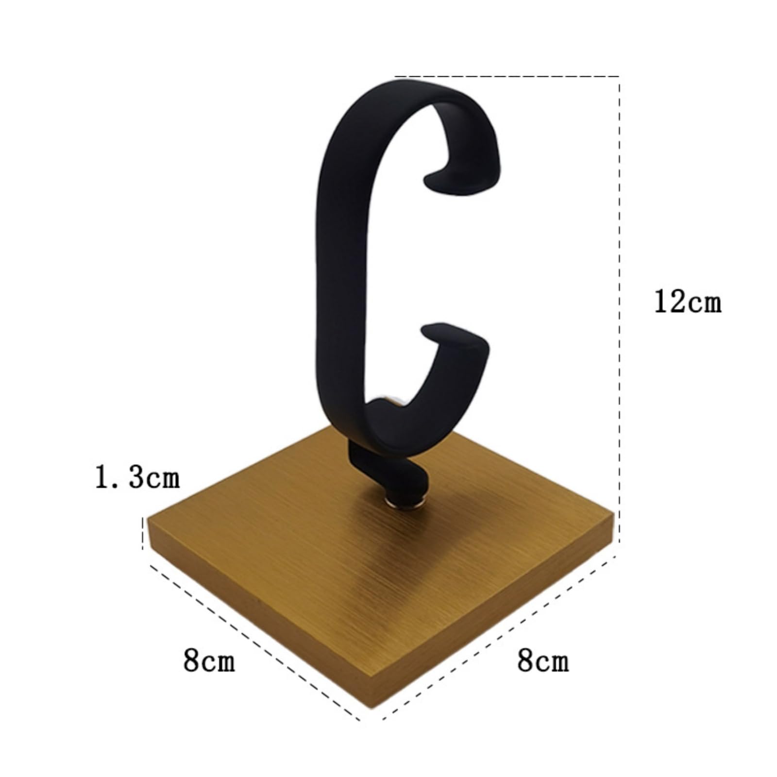 Soporte Metálico con Base Cuadrada y Soporte Curvo Versátil Organizador Joyas con Base Estable Antislizante para Armarios