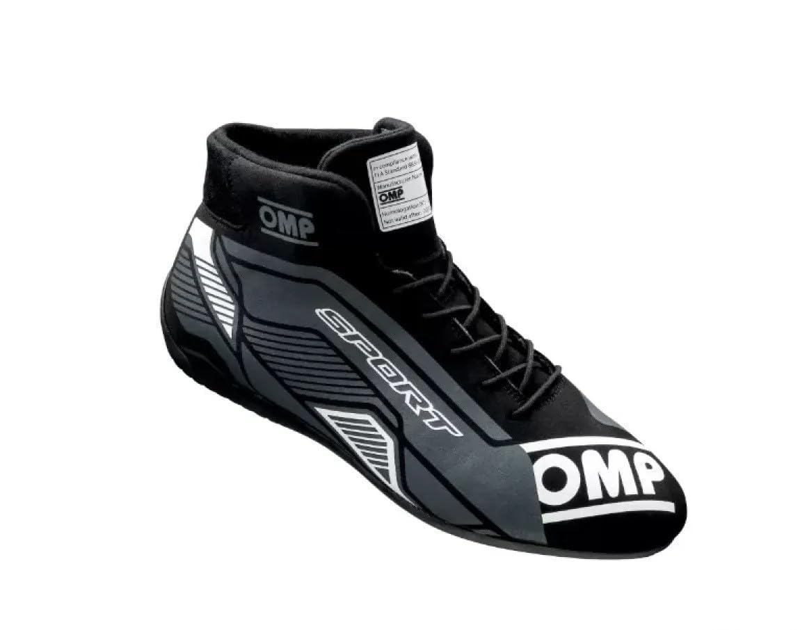 OMP Sport Race Boots - UK 5.5 / Eur 39, Black / White