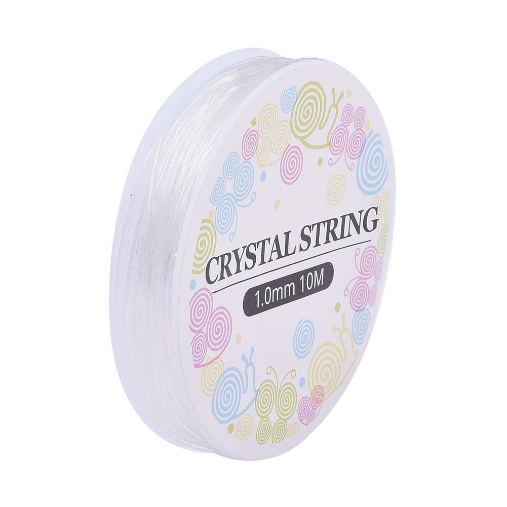 heriswelry 10 Rolls Elastic Crystal Thread 1mm Clear Stretchy String Bead Cord with Spool for Beaded Jewellery Necklace Bracelet Earring Making