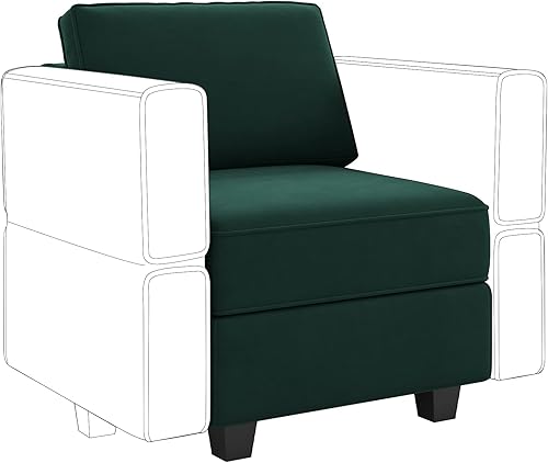 Miniatura 248 de Belffin Sofá modular Módulo medio con almacenamiento Accent Silla sin brazos para sofá modular seccional terciopelo gris Gris,Negro -,Azul,Verde