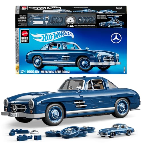 Mattel Brick Shop Hot Wheels Juguete de Construcción Premium Mercedes-Benz 300...