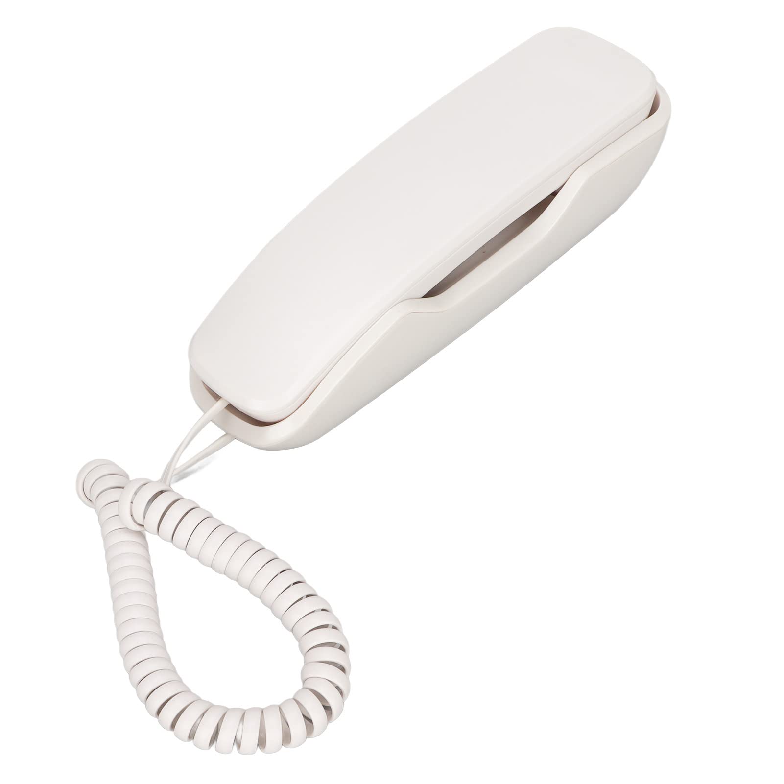 Ubervia Wall Phone, Energy-Saving Retro Style Multi-Function Button Design, Prevent The Office Wall Phone from Sliding with Mounting Hole in The Office (White)-image-45