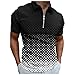 Men's Fashion Zipper Polo Shirts Casual Shorts Sleeve Golf Shirts Polka Dots Striped Color Block Basic Polo Tops