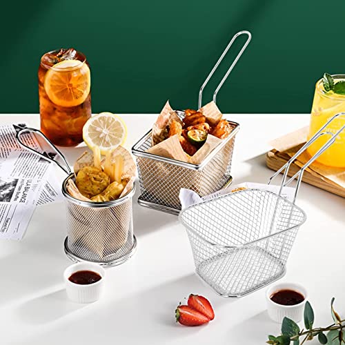 8 stks Mini Frieten Mand, Roestvrijstalen Gaas Frietjes Chips Manden Netto Zeef Keuken Koken Gereedschap voor Restaurant of Thuis - Image 5