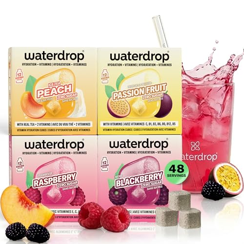 waterdrop Microdrink Bestseller Set | 48 Drops | 4 Flavours | Sugar-free Instant Drink | Natural fruit and plant extracts + valuable vitamins | Effervescent hydration tablets | Drink powder sachets