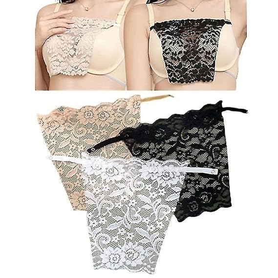 crentrova 3 PCS Cotton Clip on Camisole for Women Mock Lace Cotton Fitted Secret Clip Camisole Deep Neck Cover up Cleavage Cover Up High Neck Fitted Camisoles Insert for Bra Slip for Women Inner-picture-45