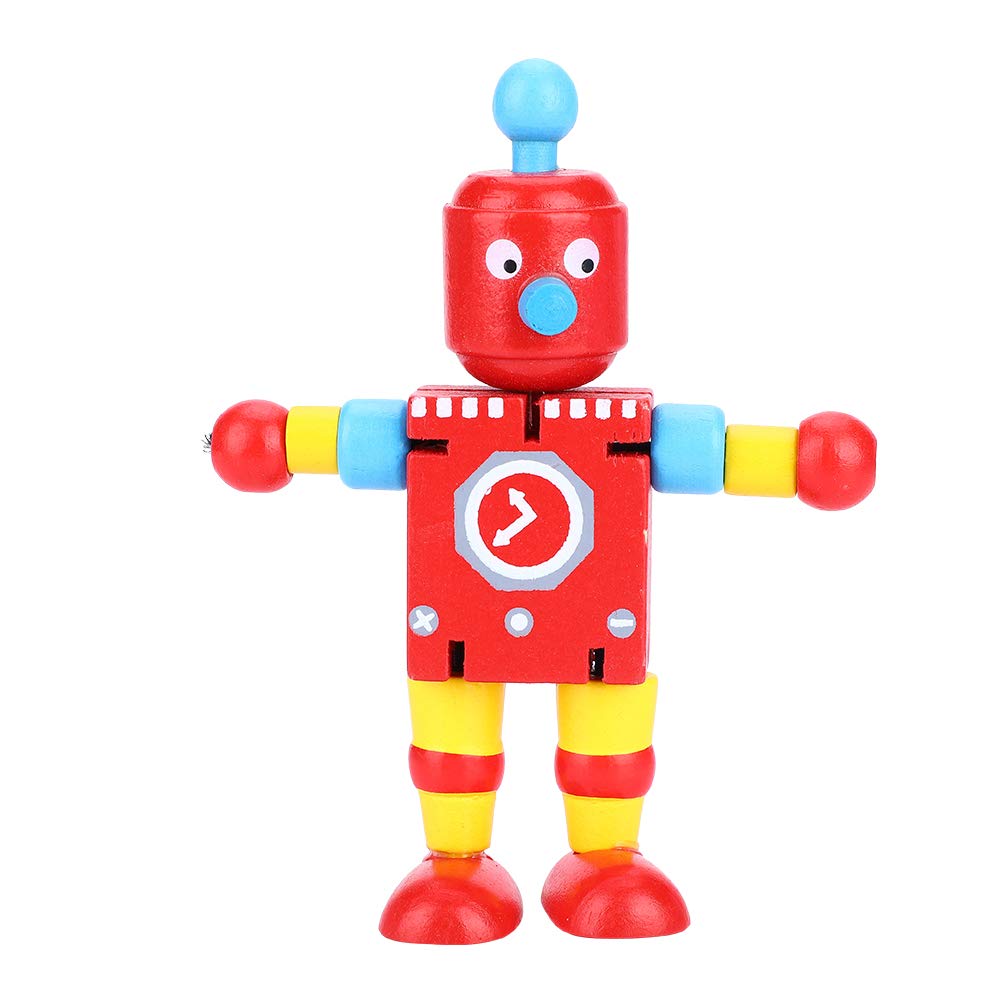 VelaursKids Robot Toys, Robot Toys, Wooden Material for Kids(red)