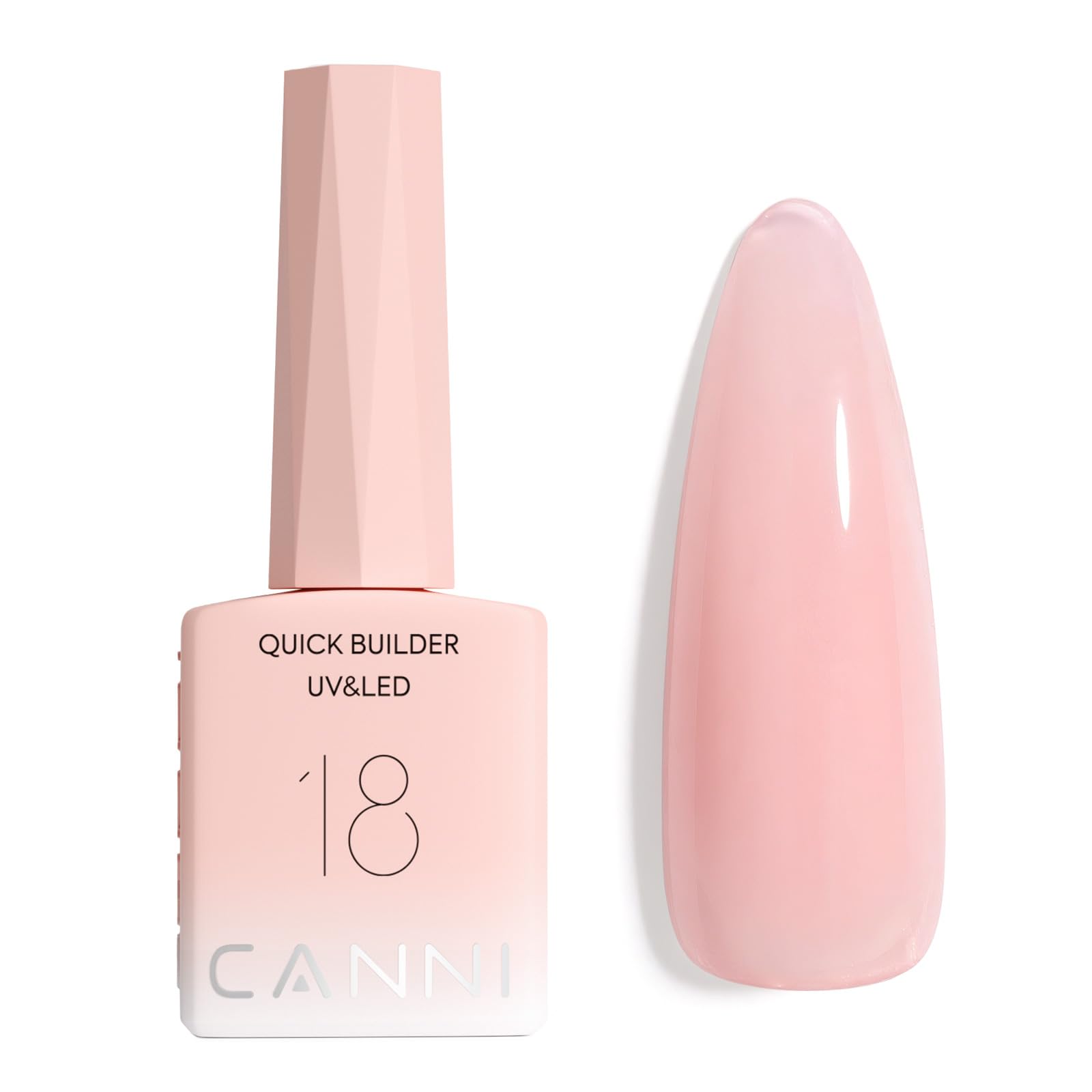 CANNI Gel Construction Ongle UV Quick Builder Gel natur couleur Rose doux Soft Pink Vernis Gel UV Semi Permanent pour Réparation de Manucure Kit Manucure Nail Extension