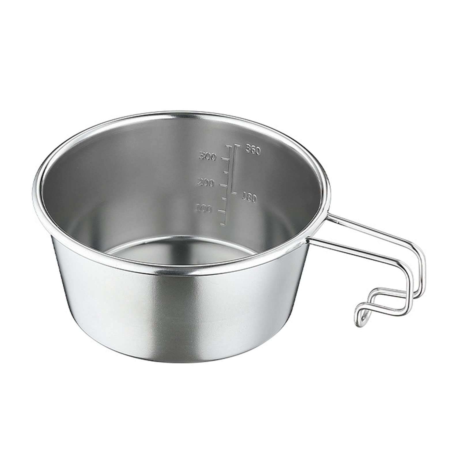 Buxuaaaa Stainless Steel Mugs with Handle 450ML Coffee Tea Cup Picnic Camping Mug Single-layer Coffee Cups Silver Cooking Pot Camping Mugs with Lid