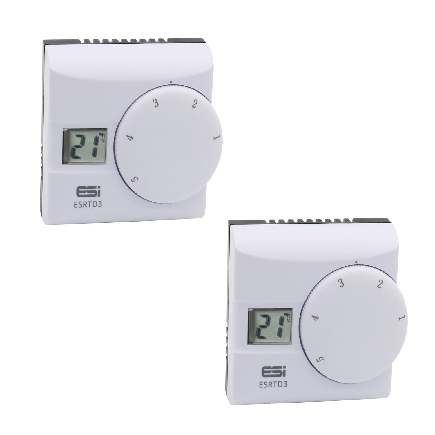 Unvented Components Europe White 2 X Esi Controls Esrtd3 Digital Room Thermostat, Lcd Display, Tpi Control, 230V Ac (Two Pack)
