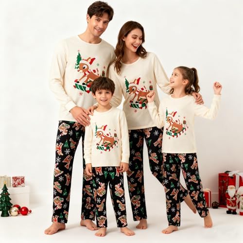 WephuPSho Family Christmas Pjs Matching Sets Baby Christmas Matching Jammies for Adults and Kids Holiday Xmas Sleepwear Set - Image 3