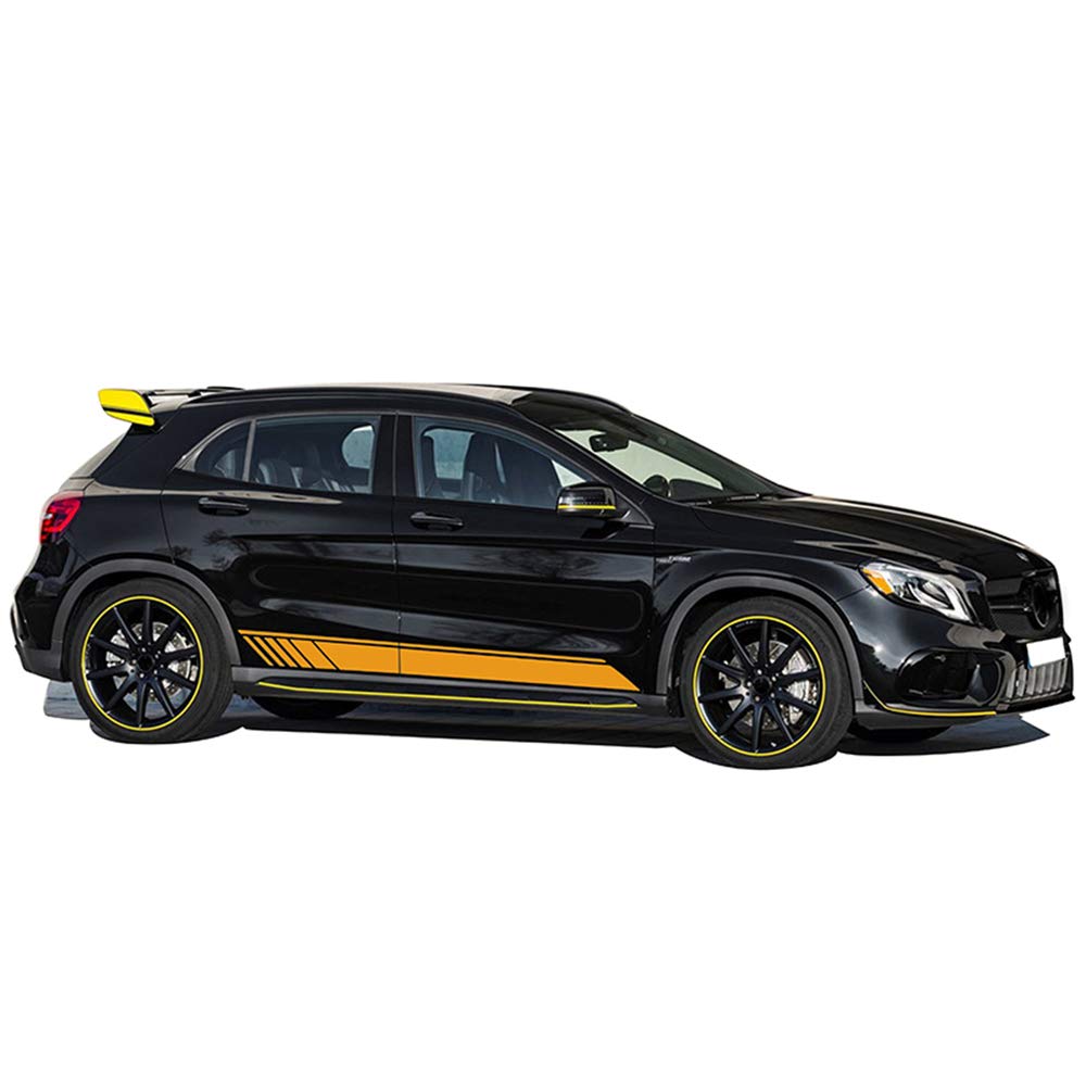 per Mercedes Benz Classe GLA X156 GLA45 AMG, Accessori Adesivi per Gonna con Strisce Laterali per Cofano Auto