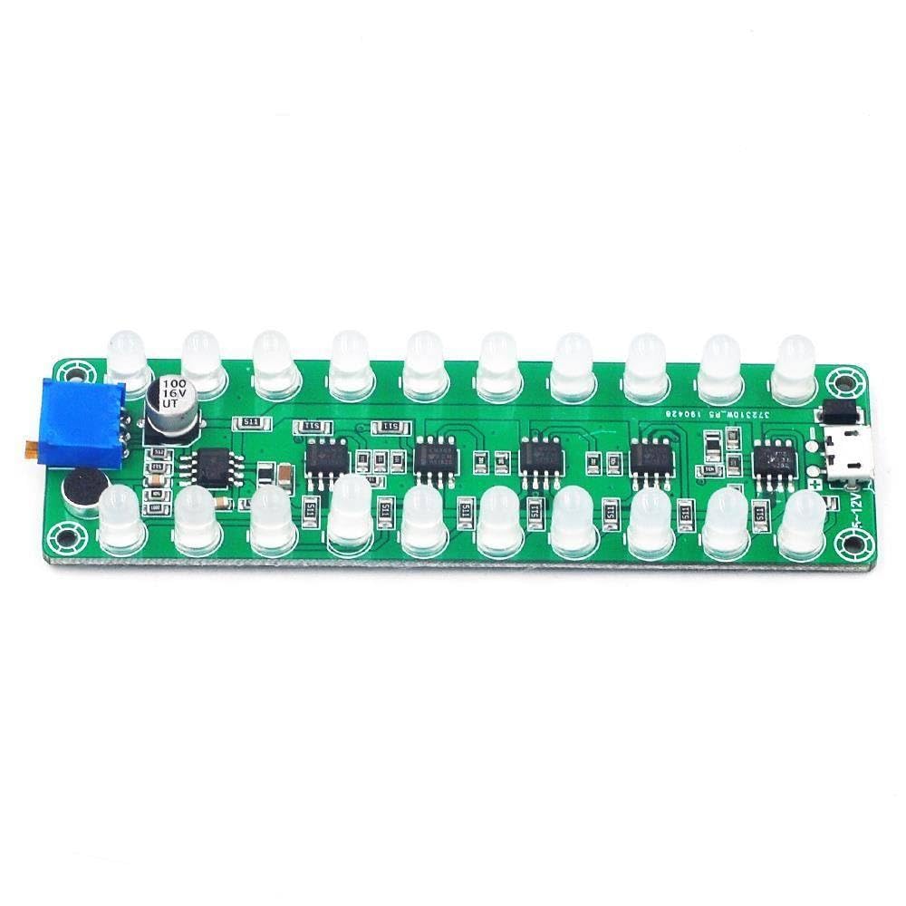 Voice-Activated Power Spectrum Audio Level Meter LED Indicator Flash Melody Light Audio Companion 3 Color Mixed Light