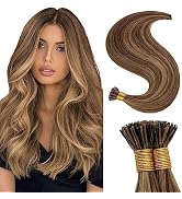 SEGO I Tip Remy Human Hair Extension Pre Bonded Keratin Stick Tipped Hair Extensions Highlight Co...