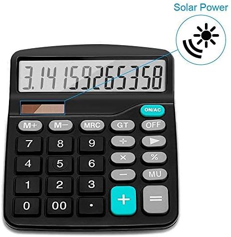 Calculator, Large Calculators Desktop, Solar Calculator Basic Calculator Battery Dual Power Office Calculator, 12 Digit LCD Display and Large Buttons Calculator, Teacher Gifts and Back to School Gifts