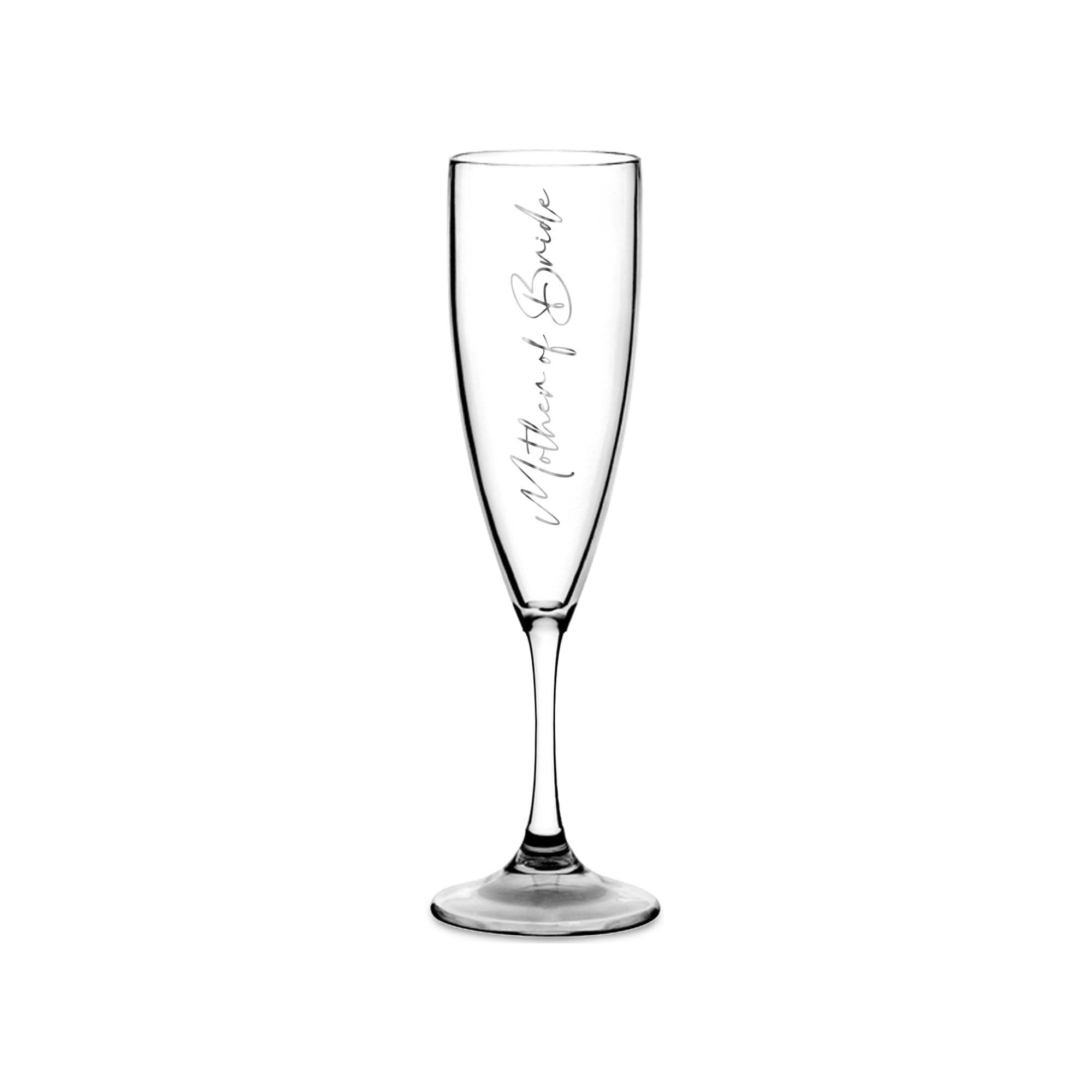 Print Maniacs Champagne Premium Clear Flute Glass Bride Groom Mr Mrs Wedding Maid Honour Wine Cocktail Prosecco Celebrations Gift (Silver, Mother of Bride)