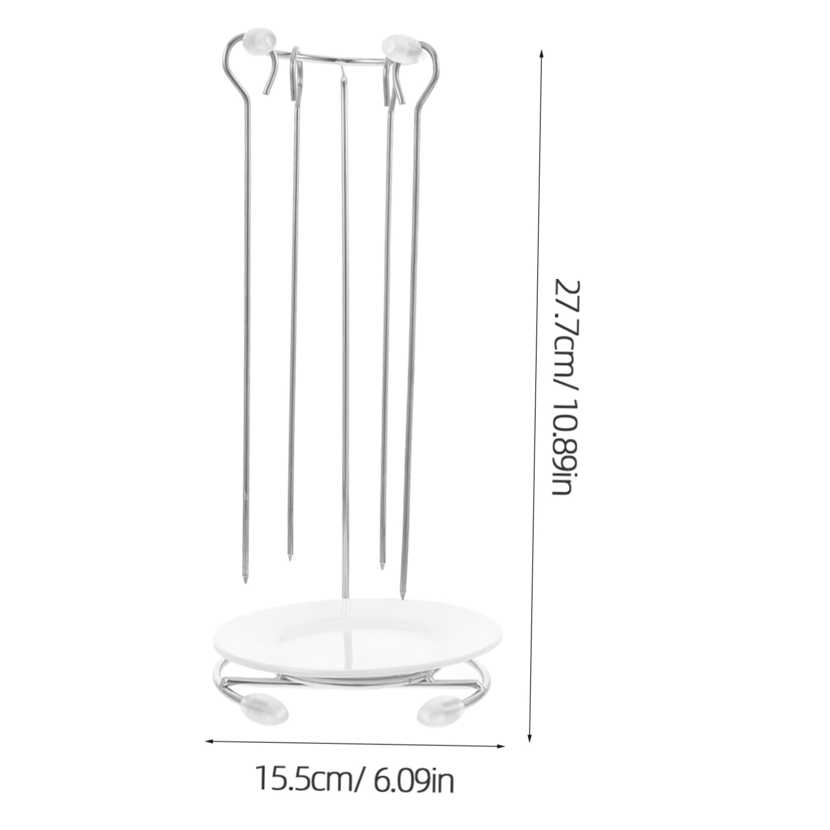 Ciieeo 1Set Stainless Steel Skewer Hanger Rack with Skewers Barbecue Display Stand for Outdoor Grilling Easy to Clean Bbq Supply with Drip Plates for Kebobs and Skewers