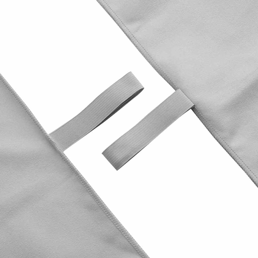 Lot de 2 serviettes de sport grises 180 x 90 cm en polyester polyamide à séchage rapide pour salle de sport, douche, voyage, plage, sauna