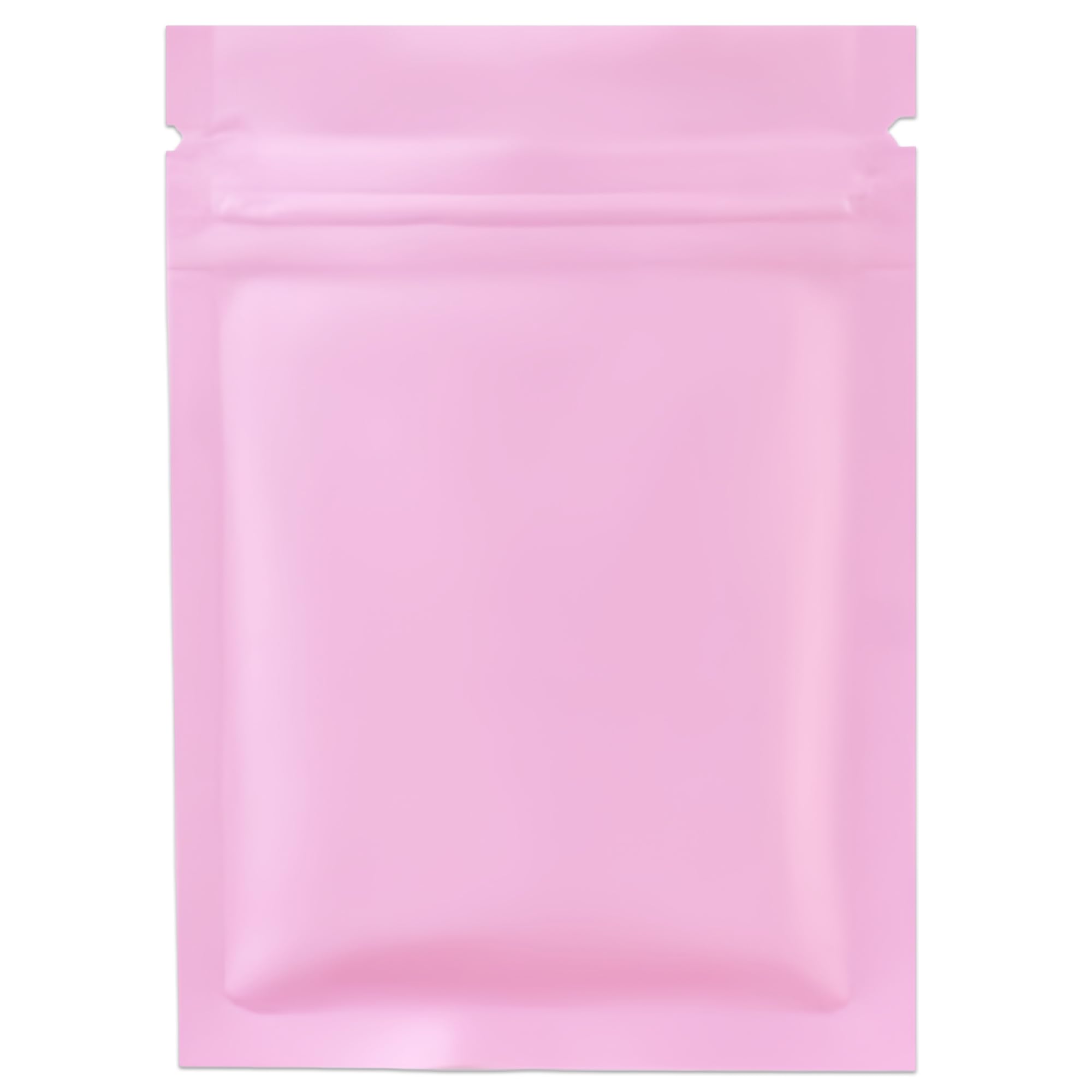 100pcs Mylar Bags,Ziplock Baggies,Cali Packs,Pink Packaging Bags 10x15cm