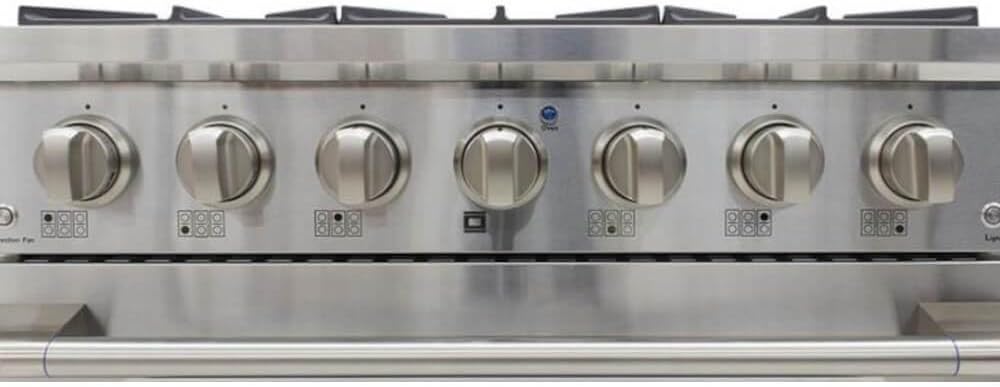 36-Inch Stainless Steel Gas Range with Convection Oven and 6 Burners