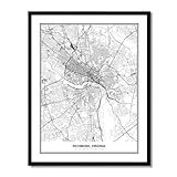 Susie Arts 11X14 Unframed Richmond Virginia Wall Art Metropolitan City View Abstract Street Map Art Print Poster Wall Decor Home Office sdm026