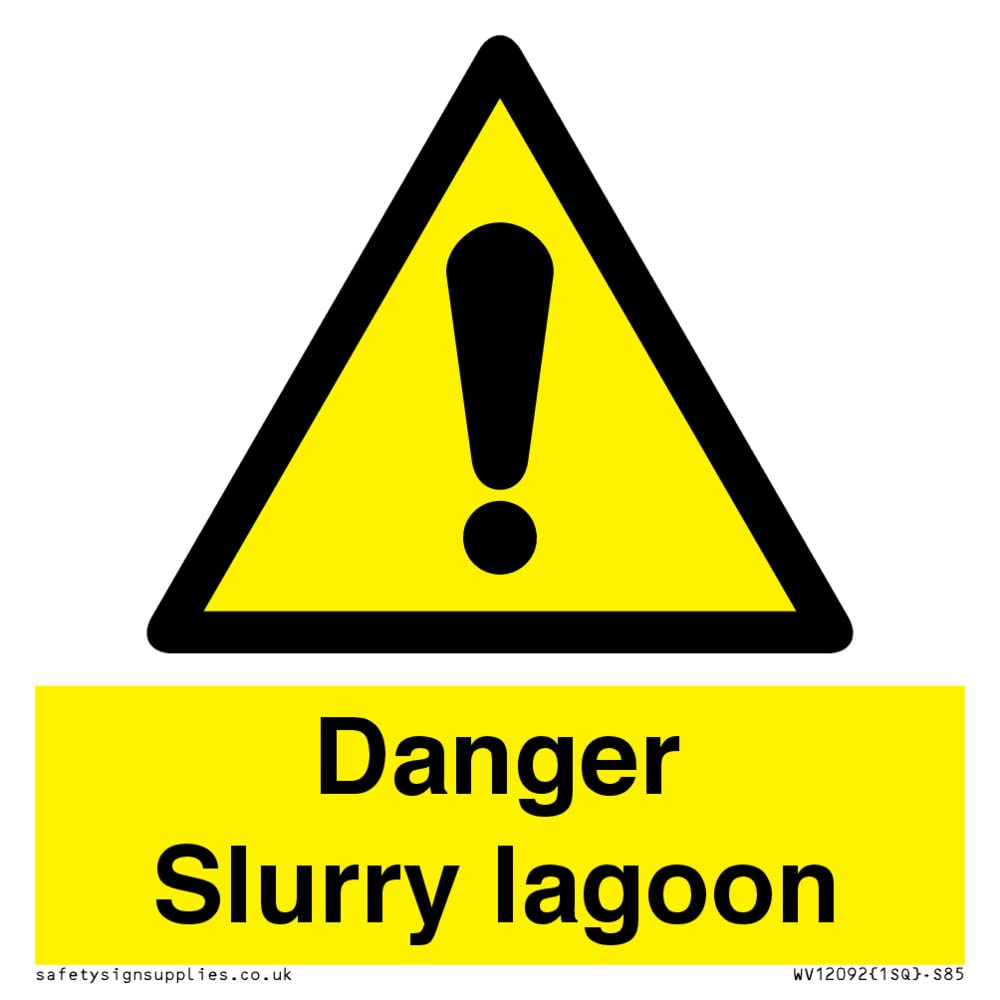 Danger Slurry lagoon Sign - 85x85mm - S85